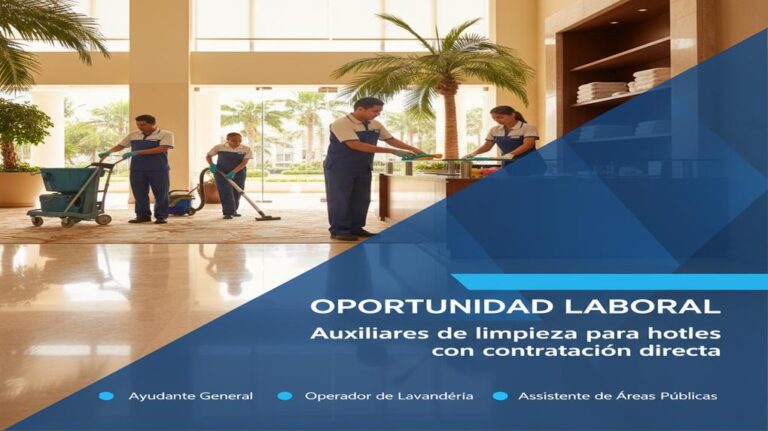 Lee más sobre el artículo Auxiliares de limpieza para hoteles con contratacion directa