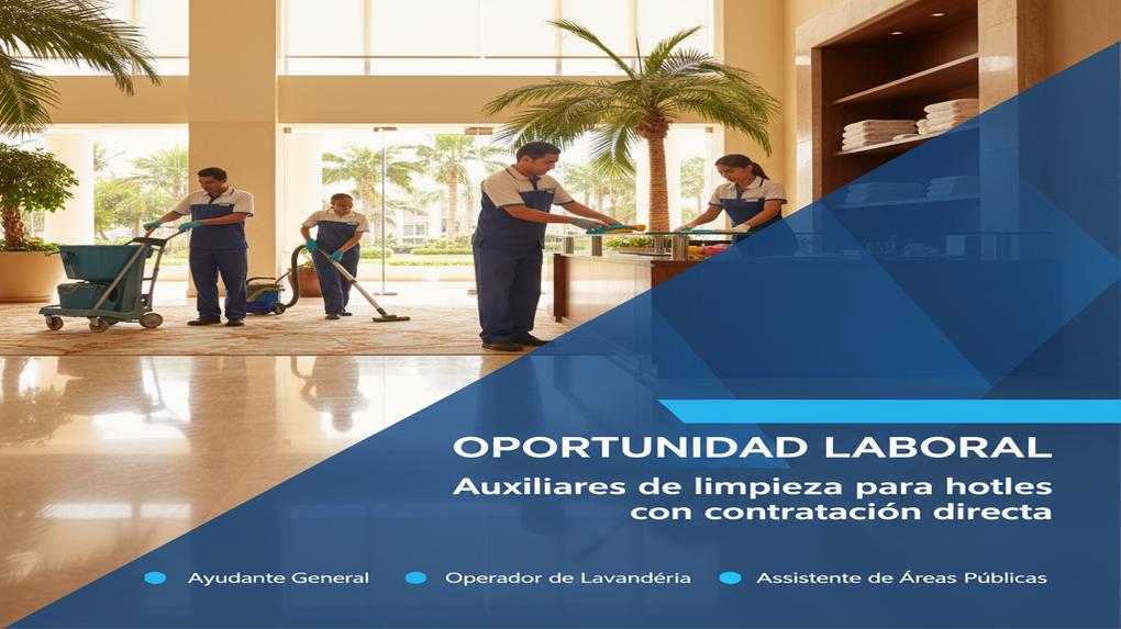 Lee más sobre el artículo Auxiliares de limpieza para hoteles con contratacion directa