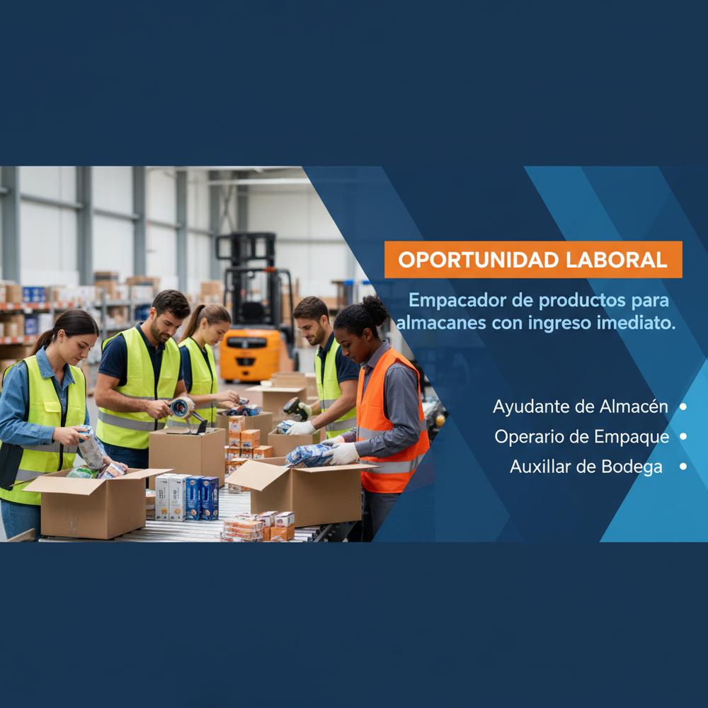 Empacador de productos para almacenes con ingreso inmediato