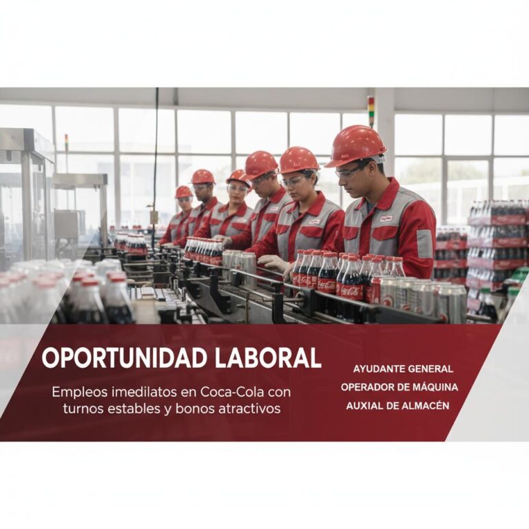 Lee más sobre el artículo Empleos inmediatos en Coca-Cola con turnos estables y bonos atractivos